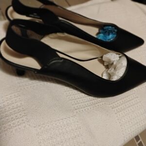 French Connection Black Slingback Heels